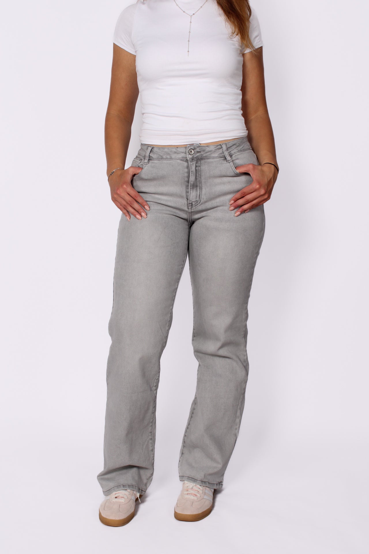 ''TALL'' WIDE LEG JEANS 6743-2 - LIGHT GRAY