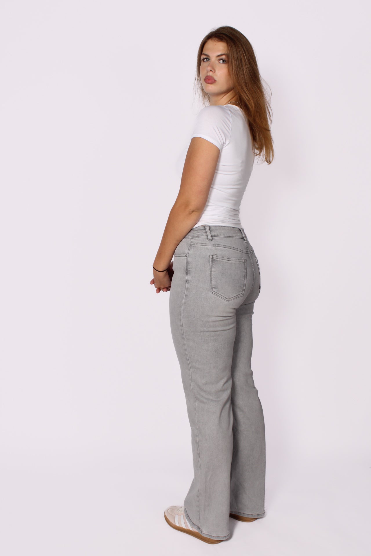 ''TALL'' WIDE LEG JEANS 6743-2 - LIGHT GRAY