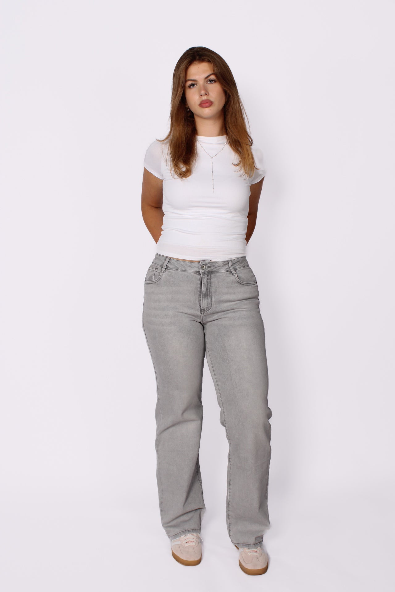 ''TALL'' WIDE LEG JEANS 6743-2 - LIGHT GRAY