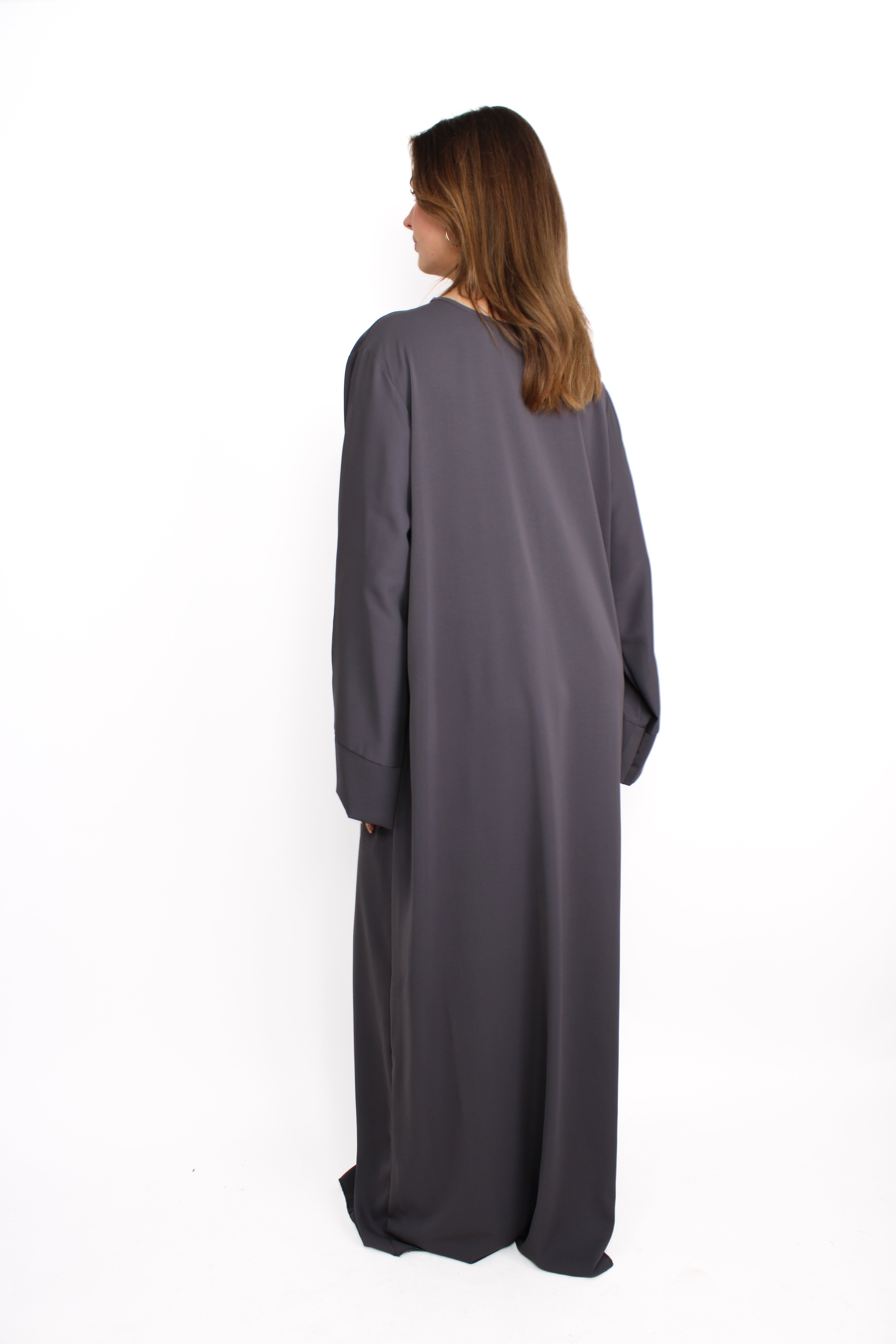 ''TALL'' MERVE SILKY DRESS - DARK GREY