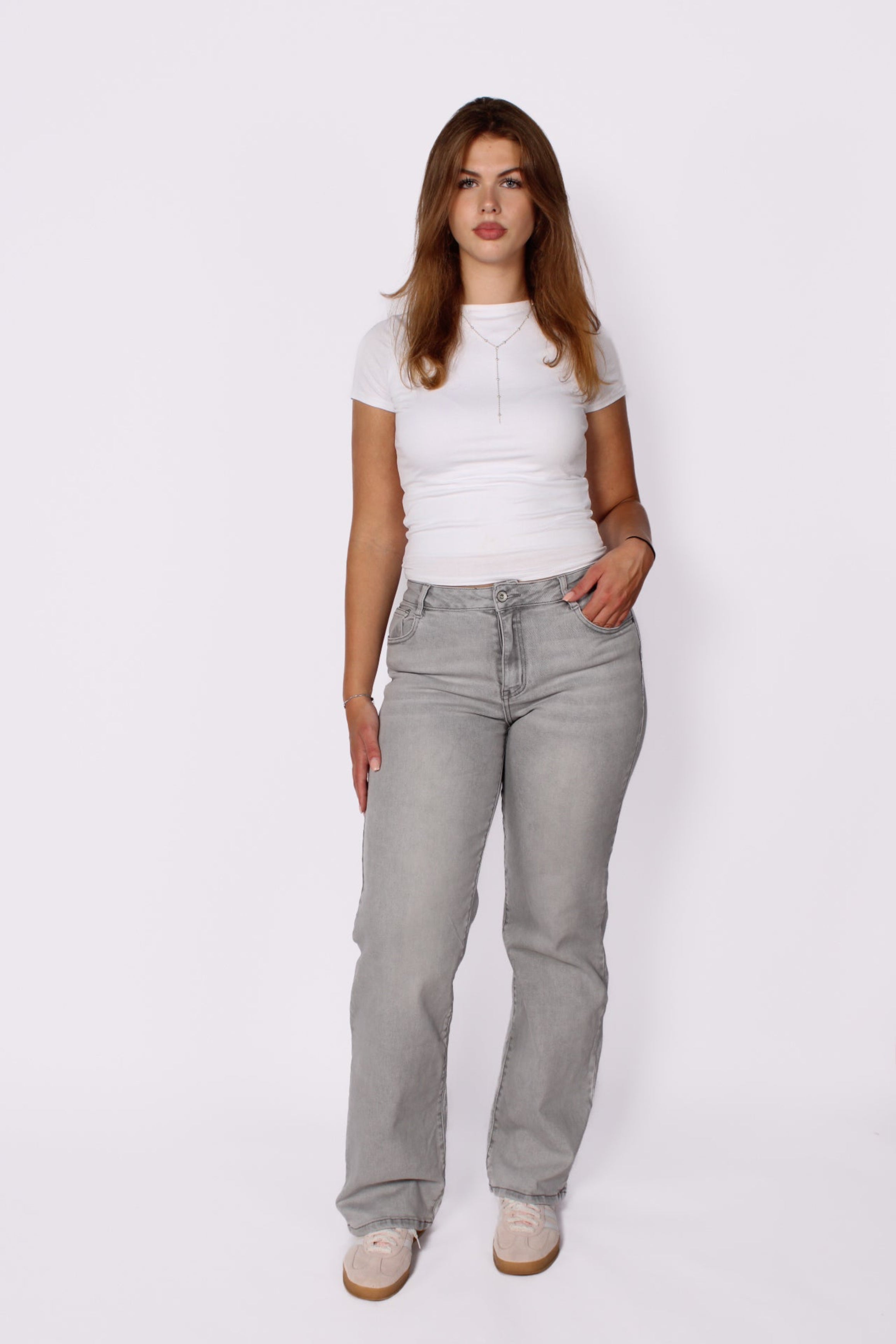 ''TALL'' WIDE LEG JEANS 6743-2 - LIGHT GRAY