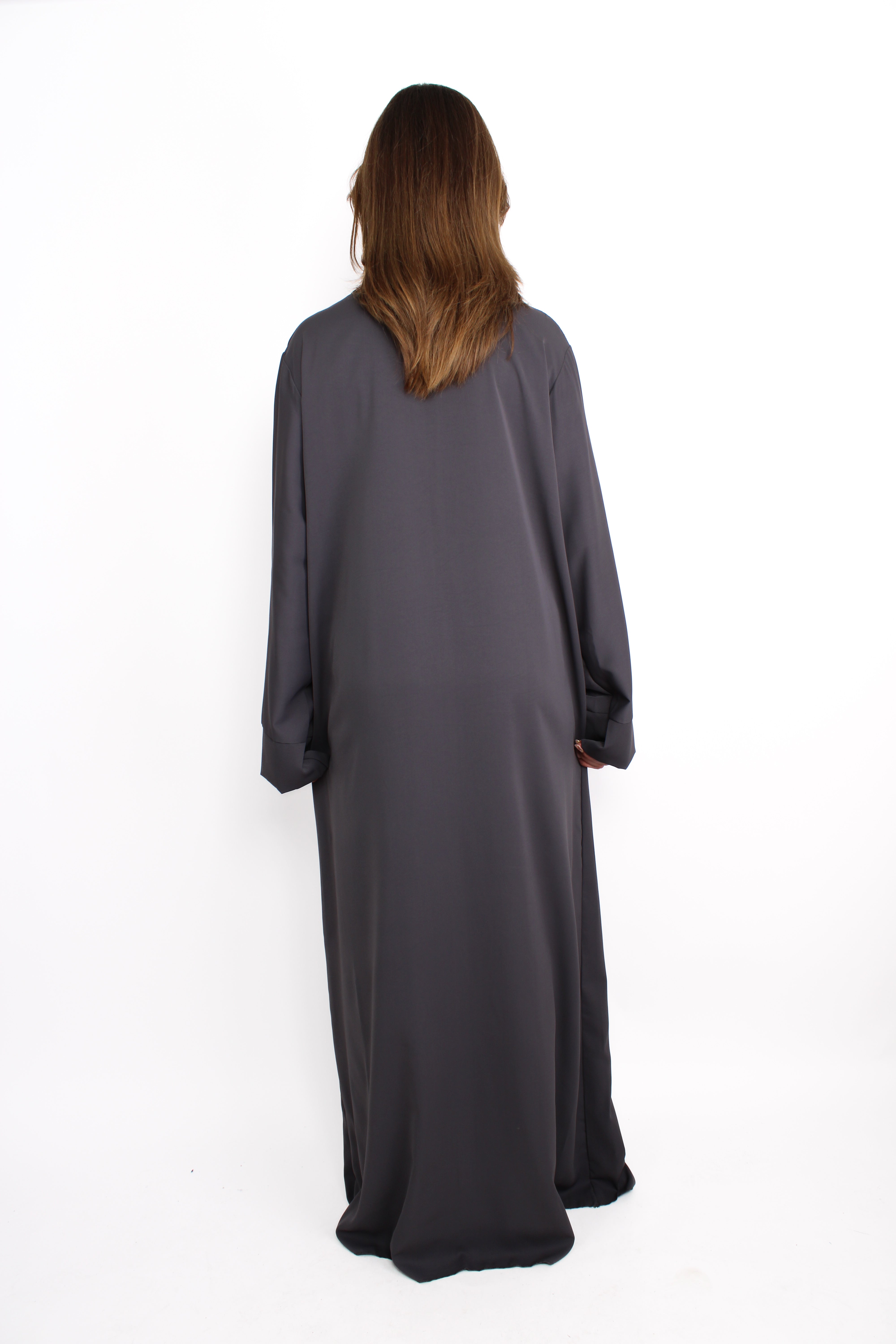 ''TALL'' MERVE SILKY DRESS - DARK GREY