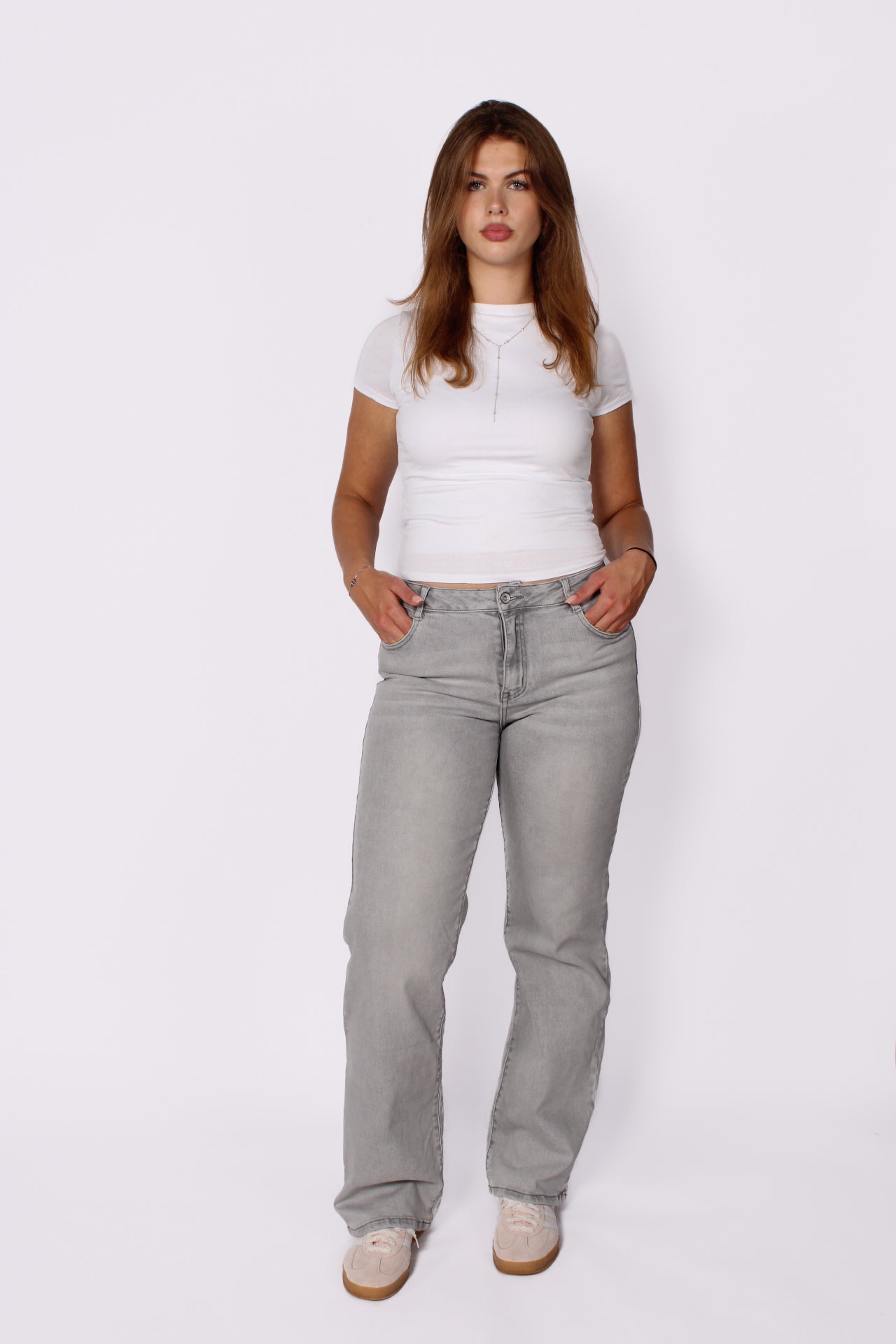 ''TALL'' WIDE LEG JEANS 6743-2 - LIGHT GRAY