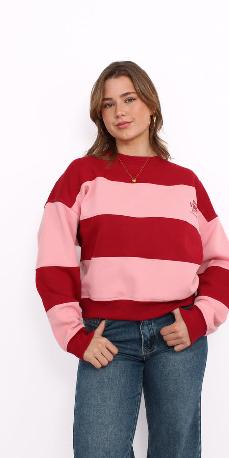 NEW YORK STRIPE SWEATER - PINK