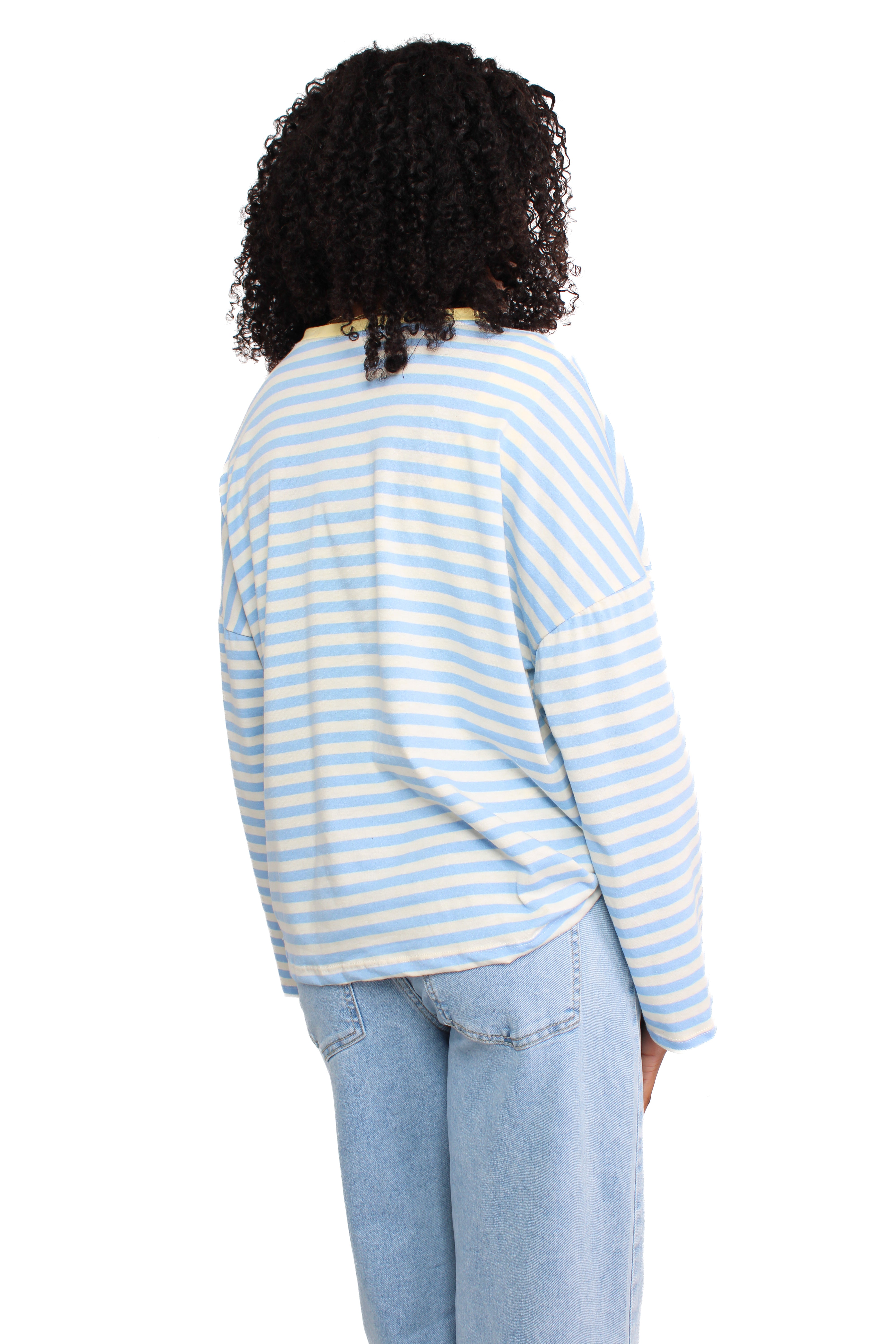 STRIPE VIBE LONG SLEEVE - SKY BLUE