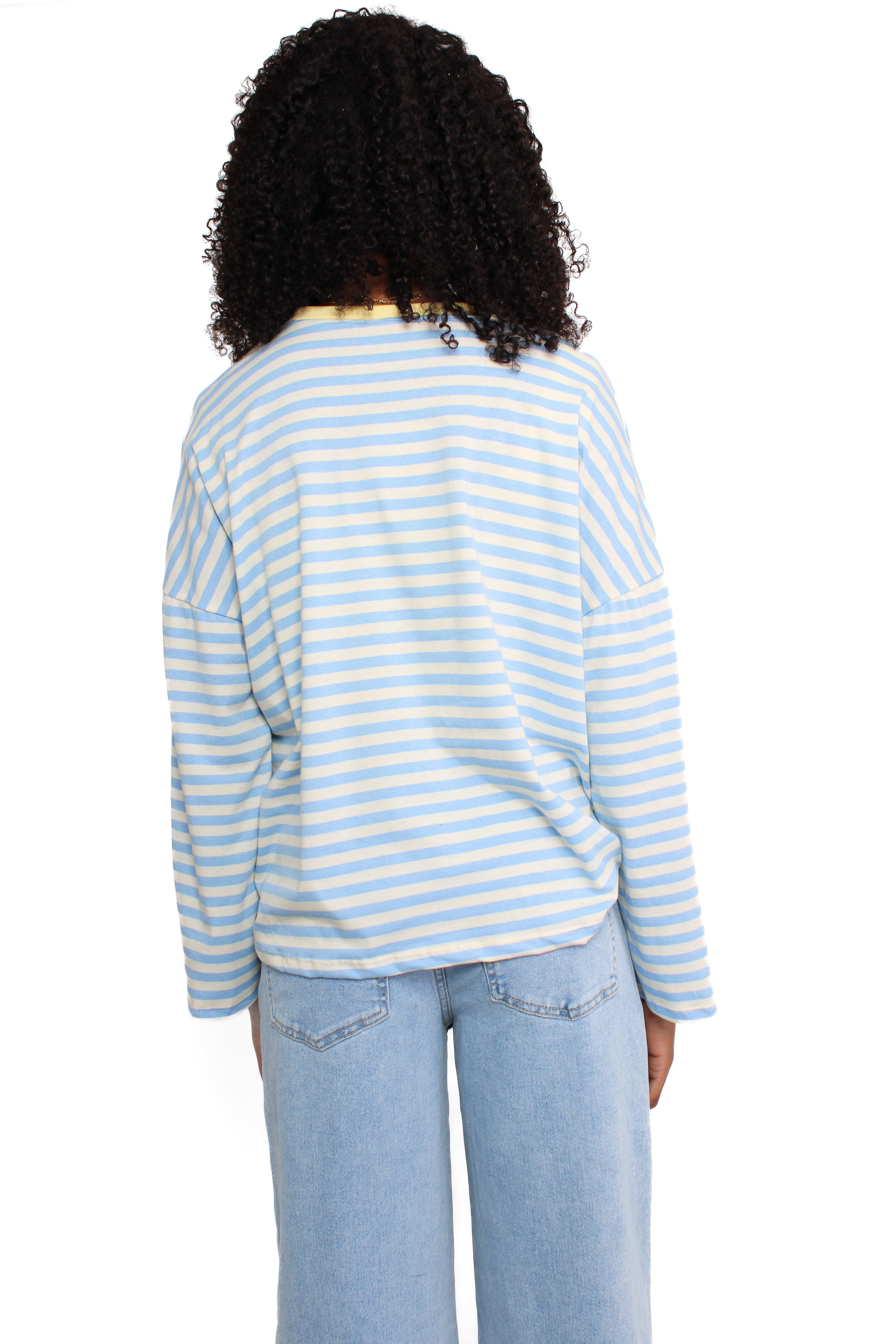 STRIPE VIBE LONG SLEEVE - SKY BLUE
