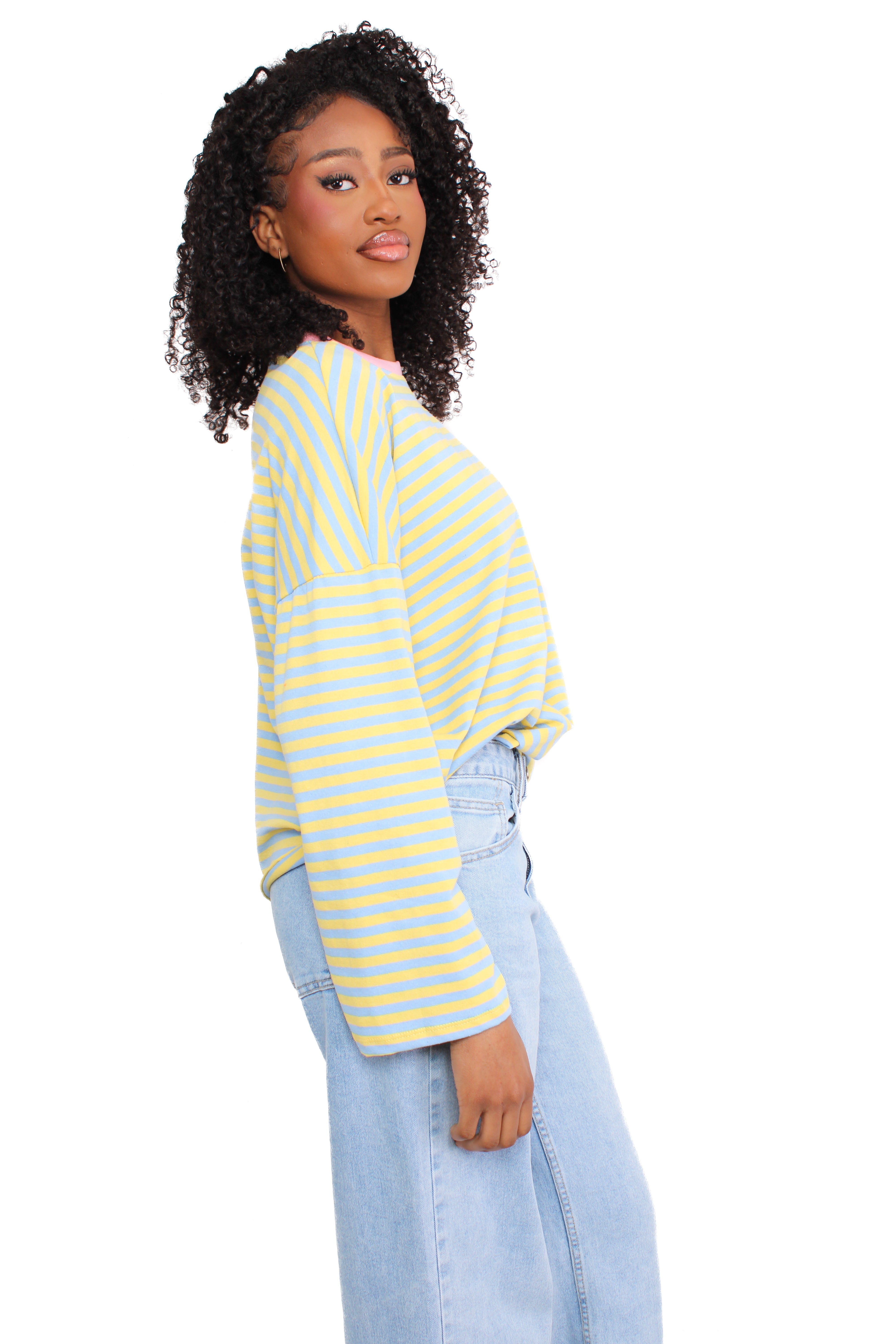 STRIPE VIBE LONG SLEEVE - YELLOW BLUE