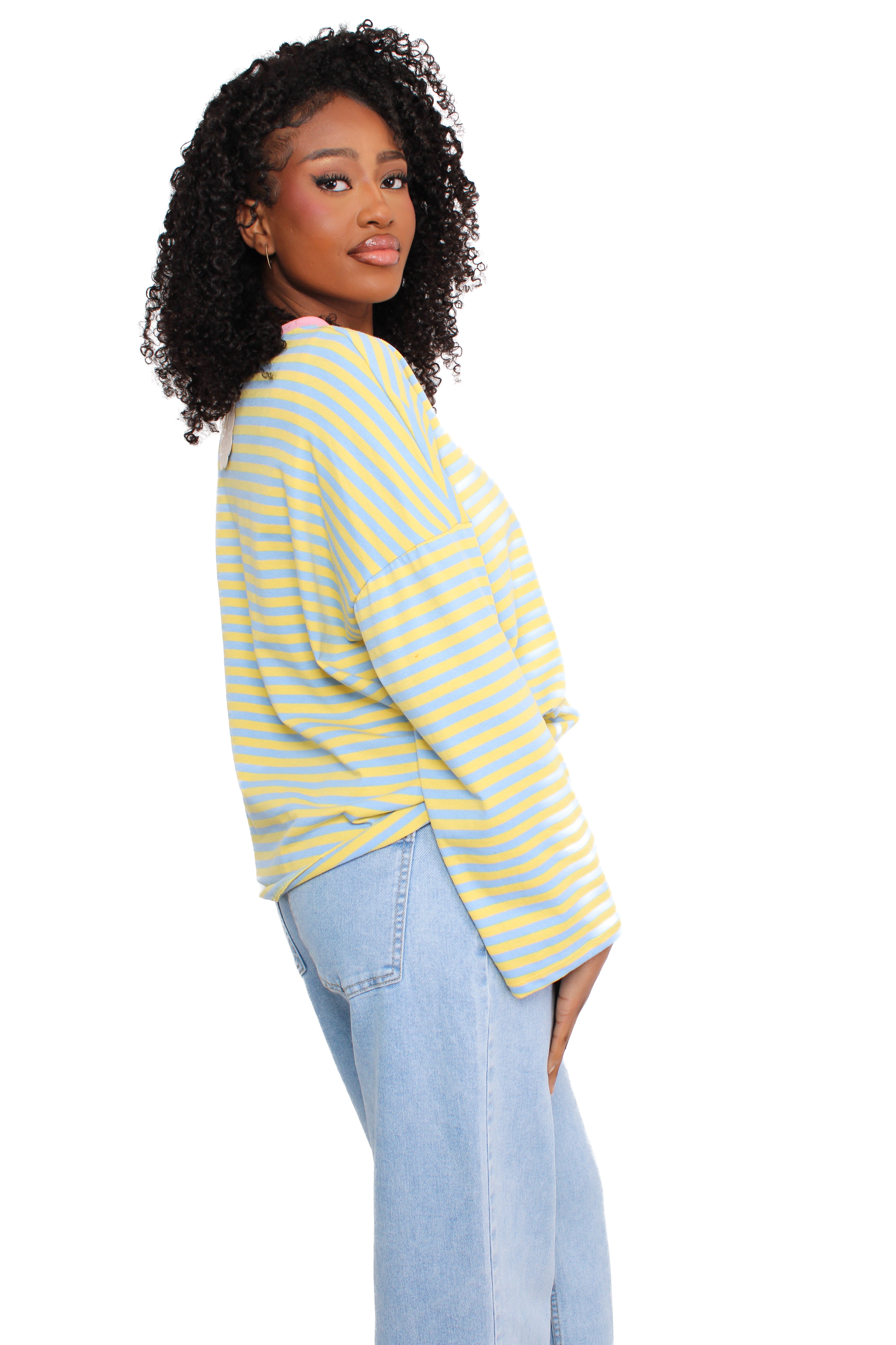 STRIPE VIBE LONG SLEEVE - YELLOW BLUE