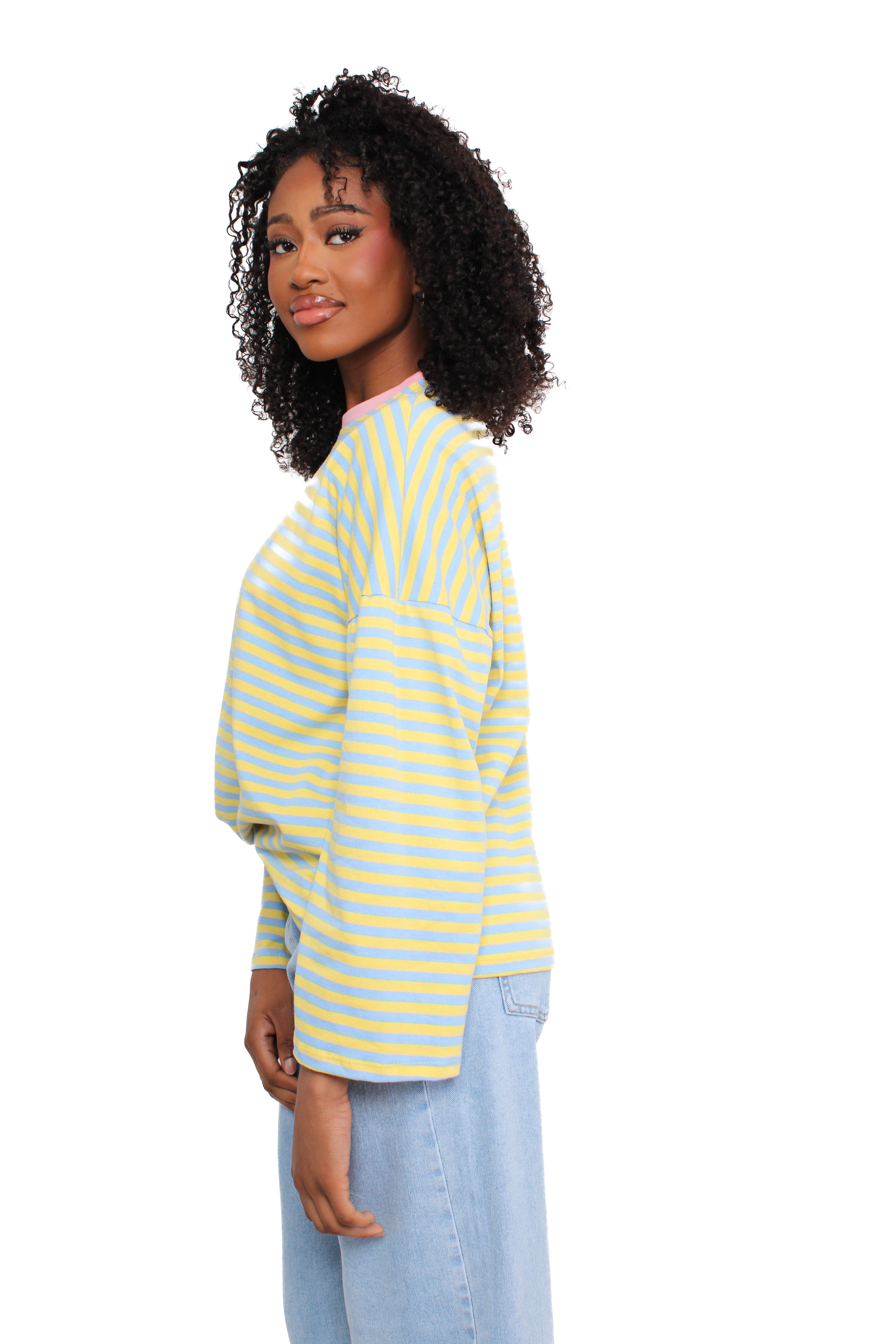 STRIPE VIBE LONG SLEEVE - YELLOW BLUE