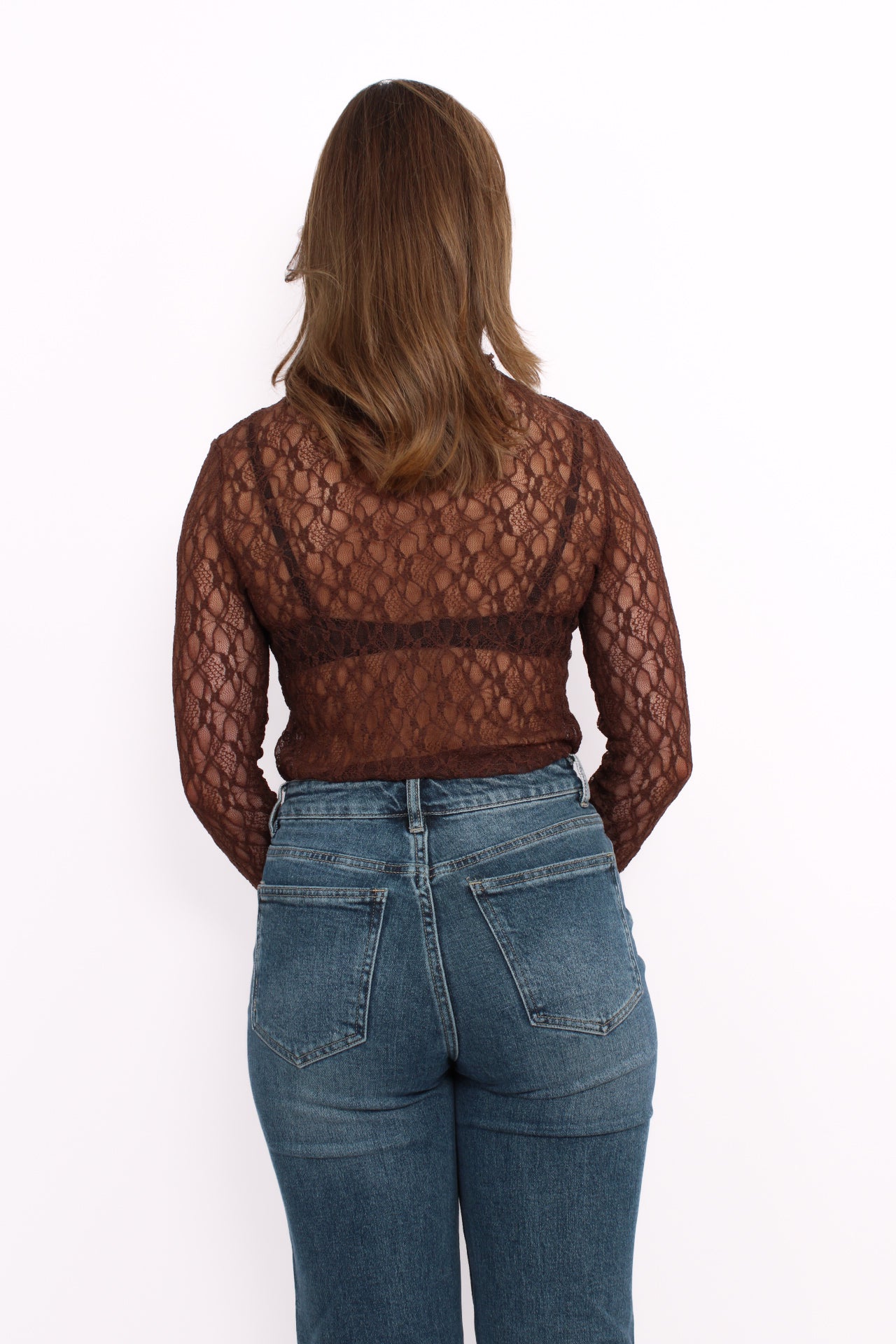 LACE TOP - BROWN