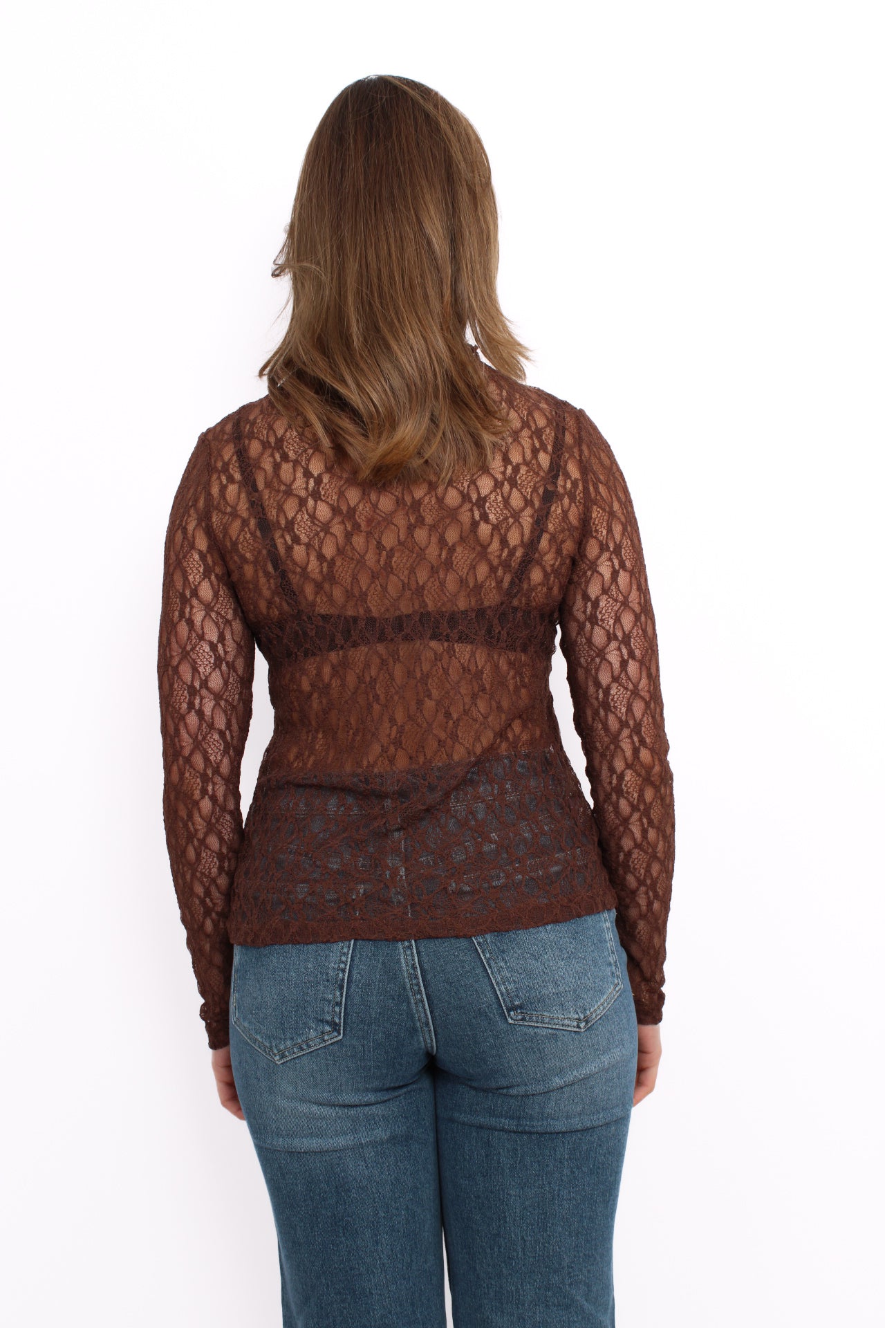 LACE TOP - BROWN