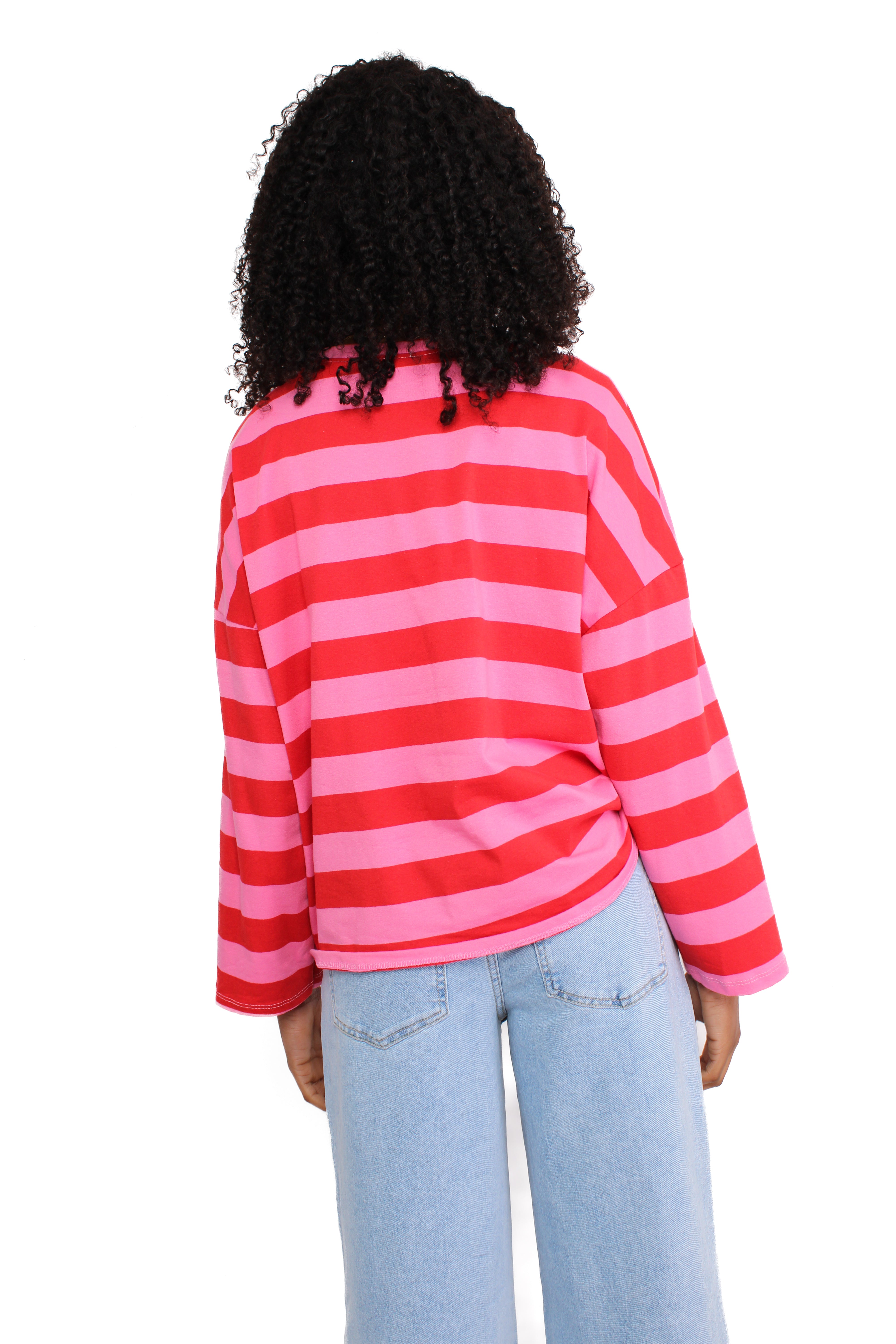 STRIPE MOOD LONG SLEEVE - RED PINK