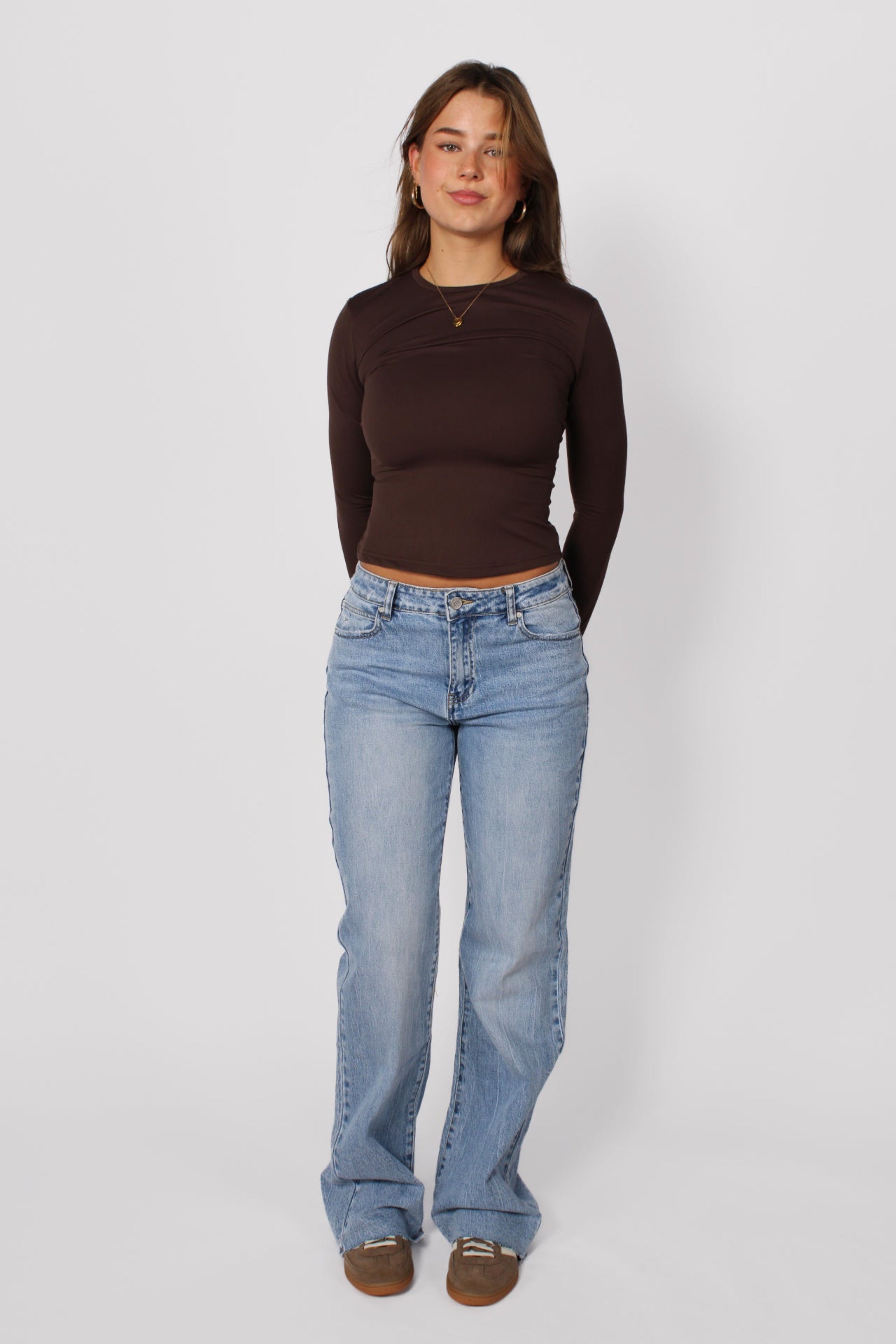 ''TALL'' MID WAIST WIDE LEG JEANS 3808-1 - DENIM