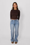 ''TALL'' MID WAIST WIDE LEG JEANS 3808-1 - DENIM