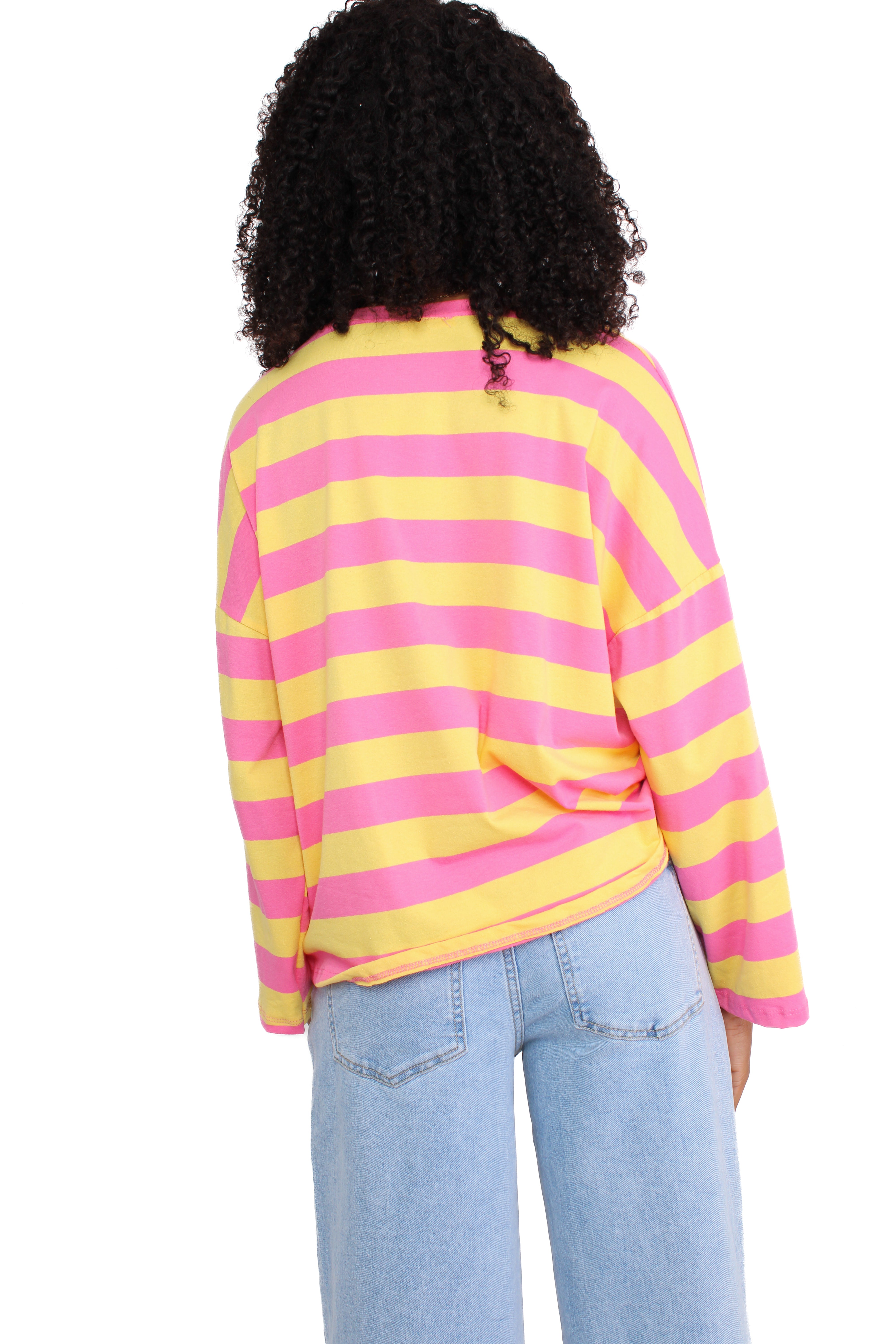 STRIPE MOOD LONG SLEEVE - YELLOW PINK