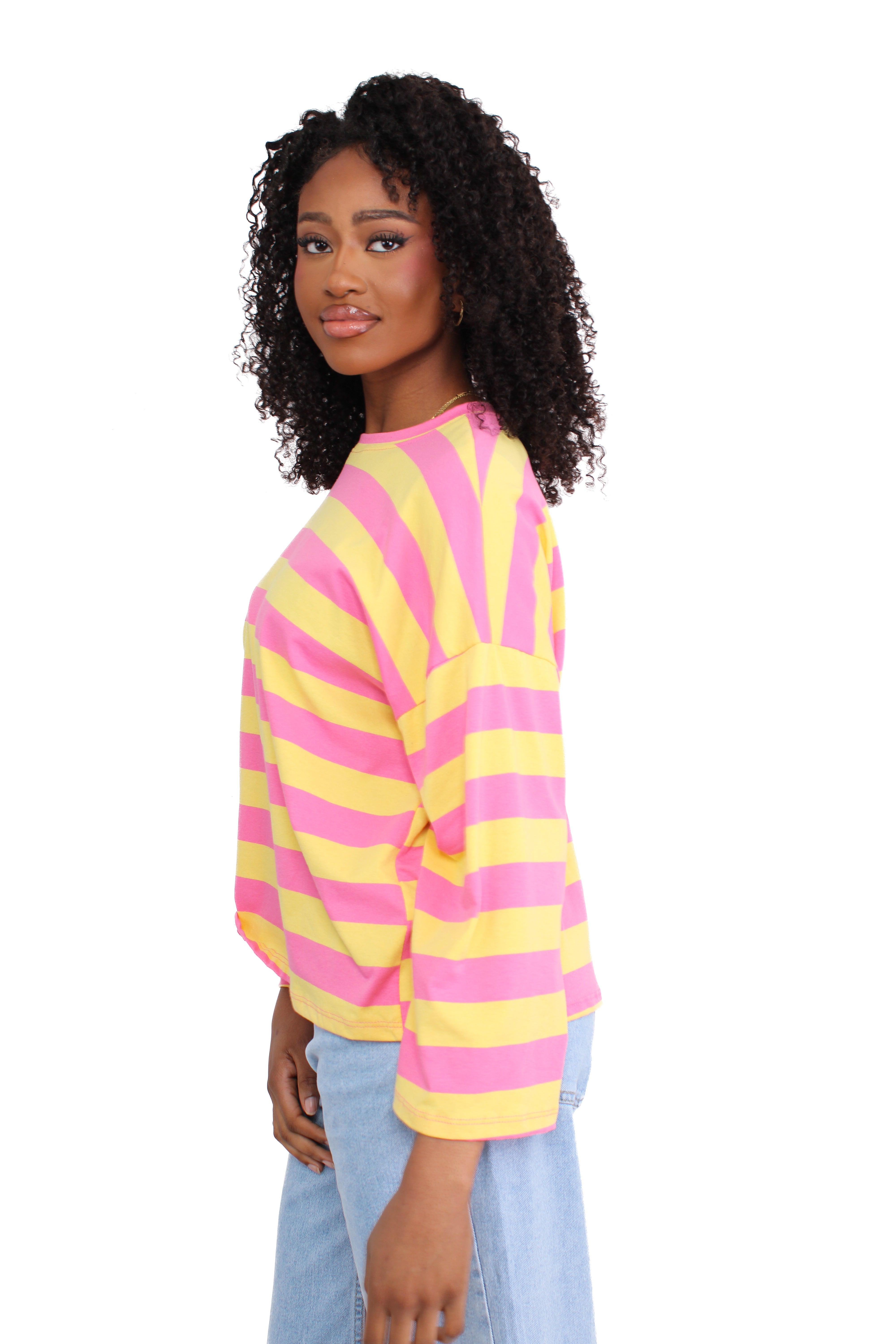 STRIPE MOOD LONG SLEEVE - YELLOW PINK