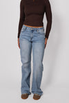 ''TALL'' MID WAIST WIDE LEG JEANS 3808-1 - DENIM
