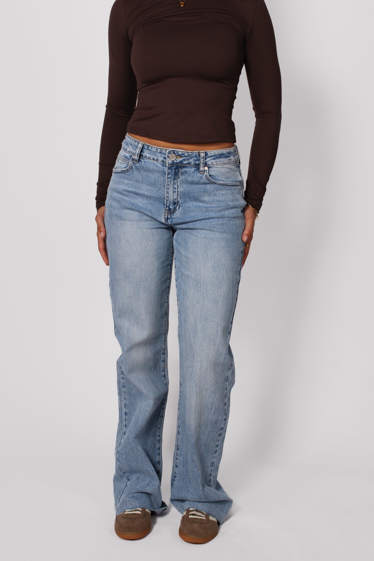 ''TALL'' MID WAIST WIDE LEG JEANS 3808-1 - DENIM