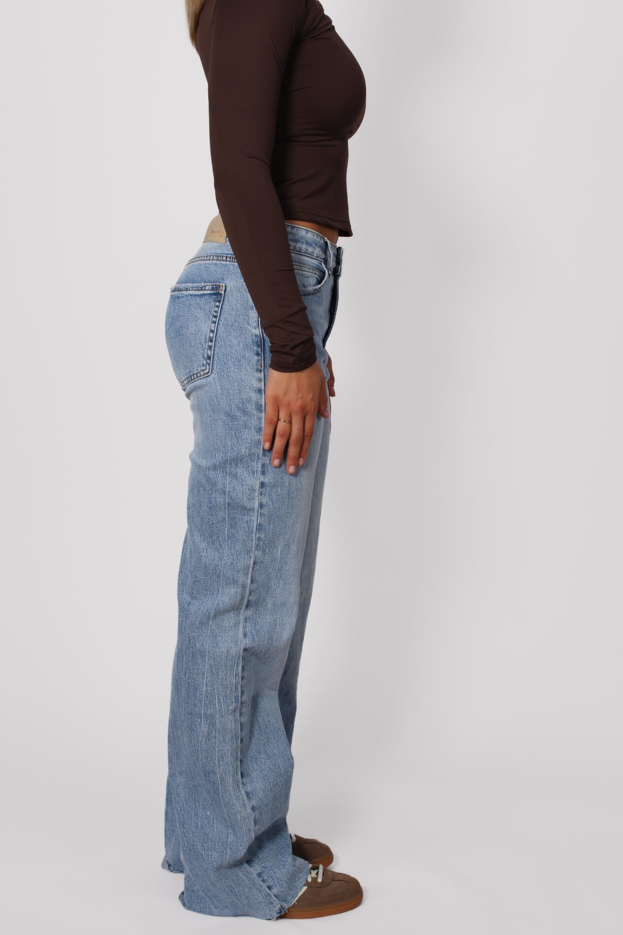 ''TALL'' MID WAIST WIDE LEG JEANS 3808-1 - DENIM