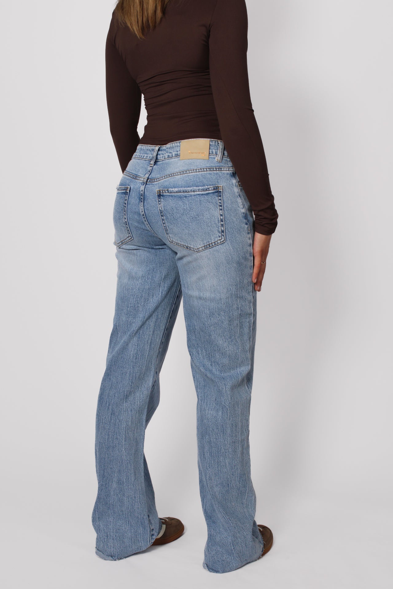 ''TALL'' MID WAIST WIDE LEG JEANS 3808-1 - DENIM