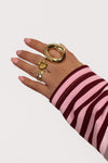 WAVY HALO RING BIG - GOLD