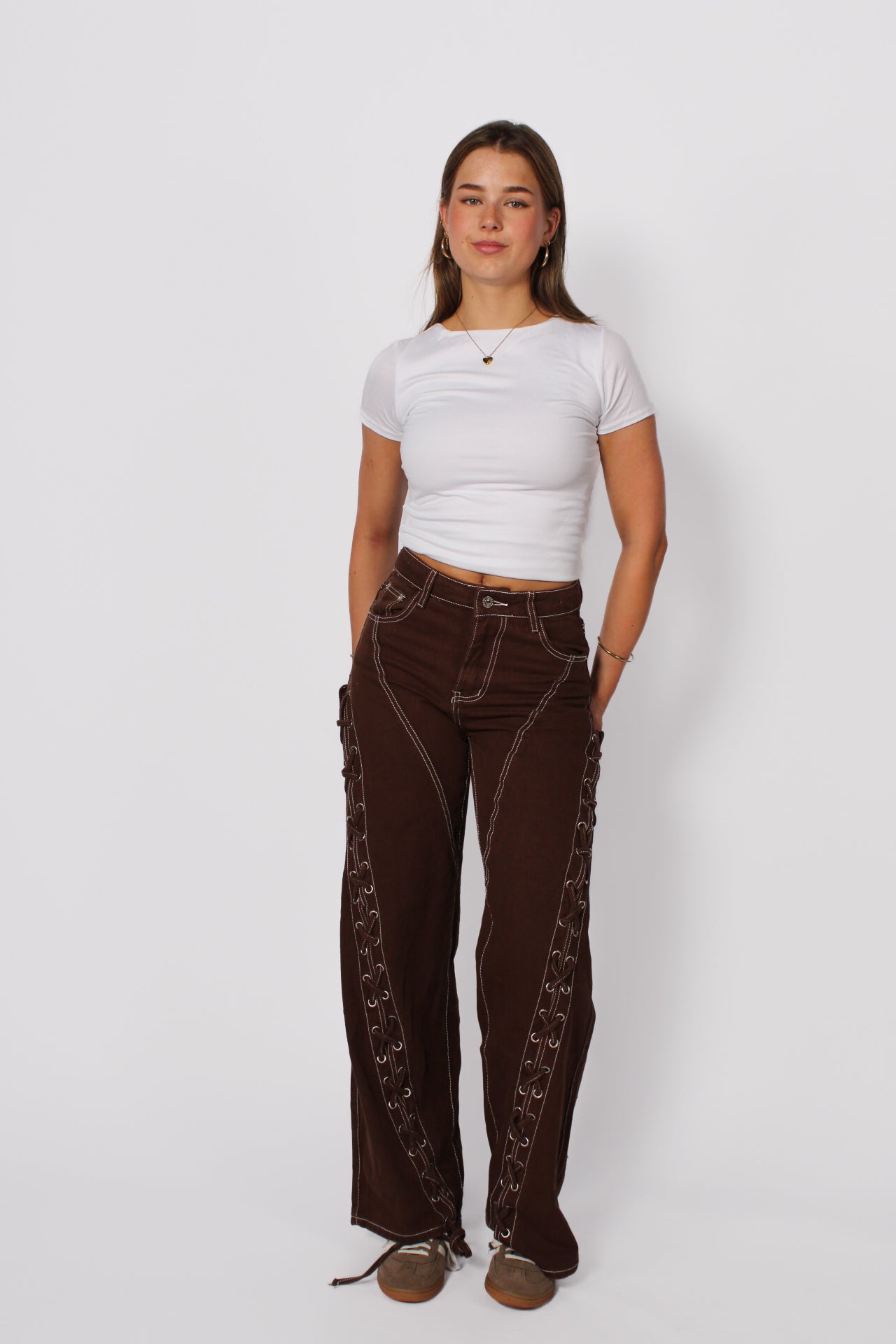 HARLEY WIDE LEG JEANS - DARK BROWN