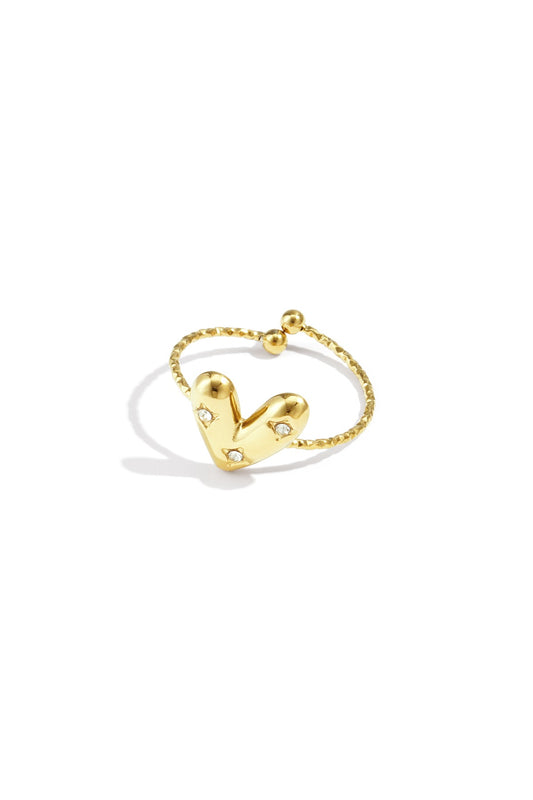 HEART DIAMONDS RING - GOLD