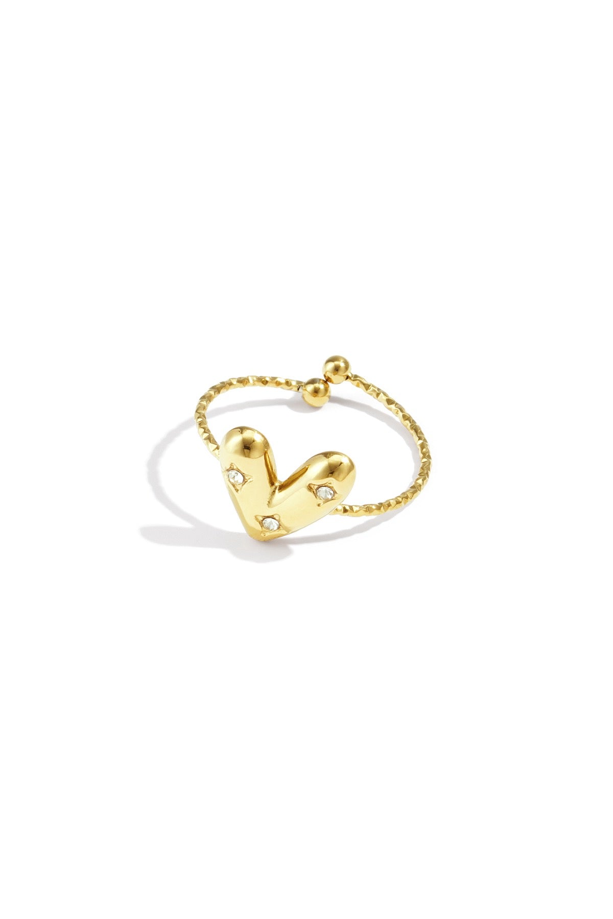 HEART DIAMONDS RING - GOLD