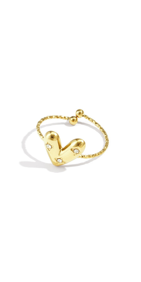 HEART DIAMONDS RING - GOLD
