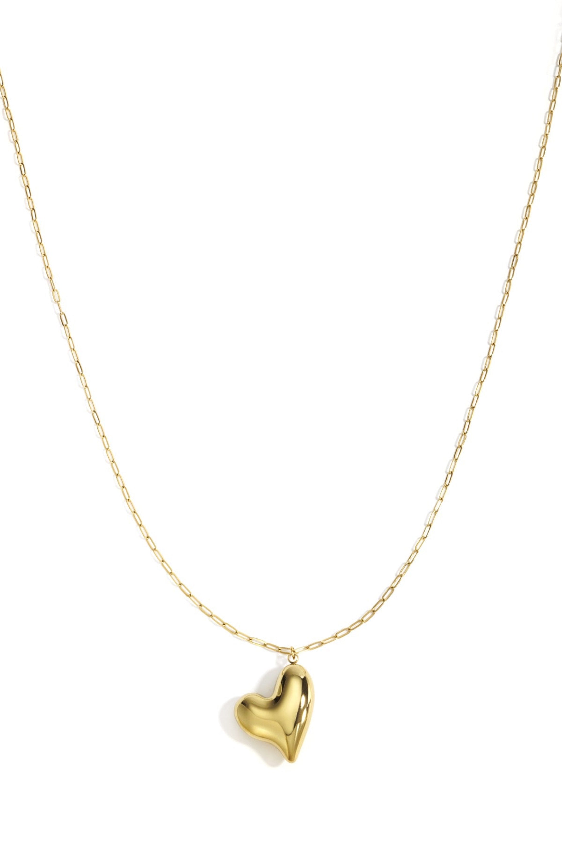 ''EXTRA LONG'' HEART NECKLACE - GOLD