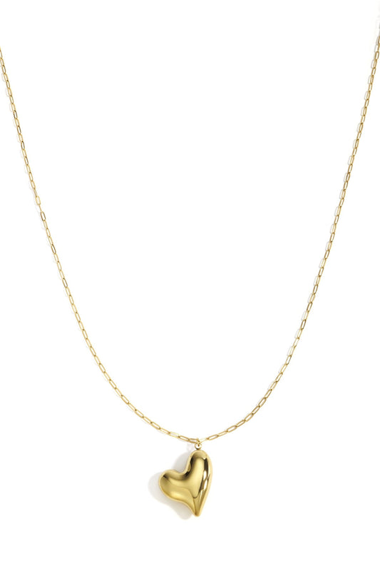 ''EXTRA LONG'' HEART NECKLACE - GOLD