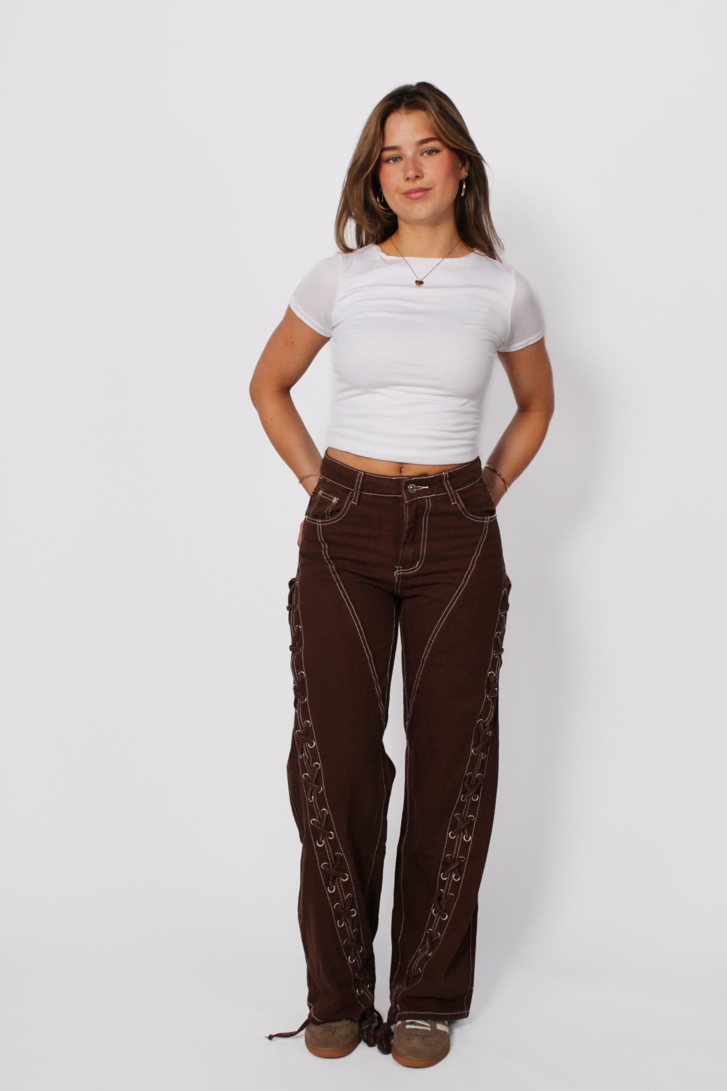 HARLEY WIDE LEG JEANS - DARK BROWN