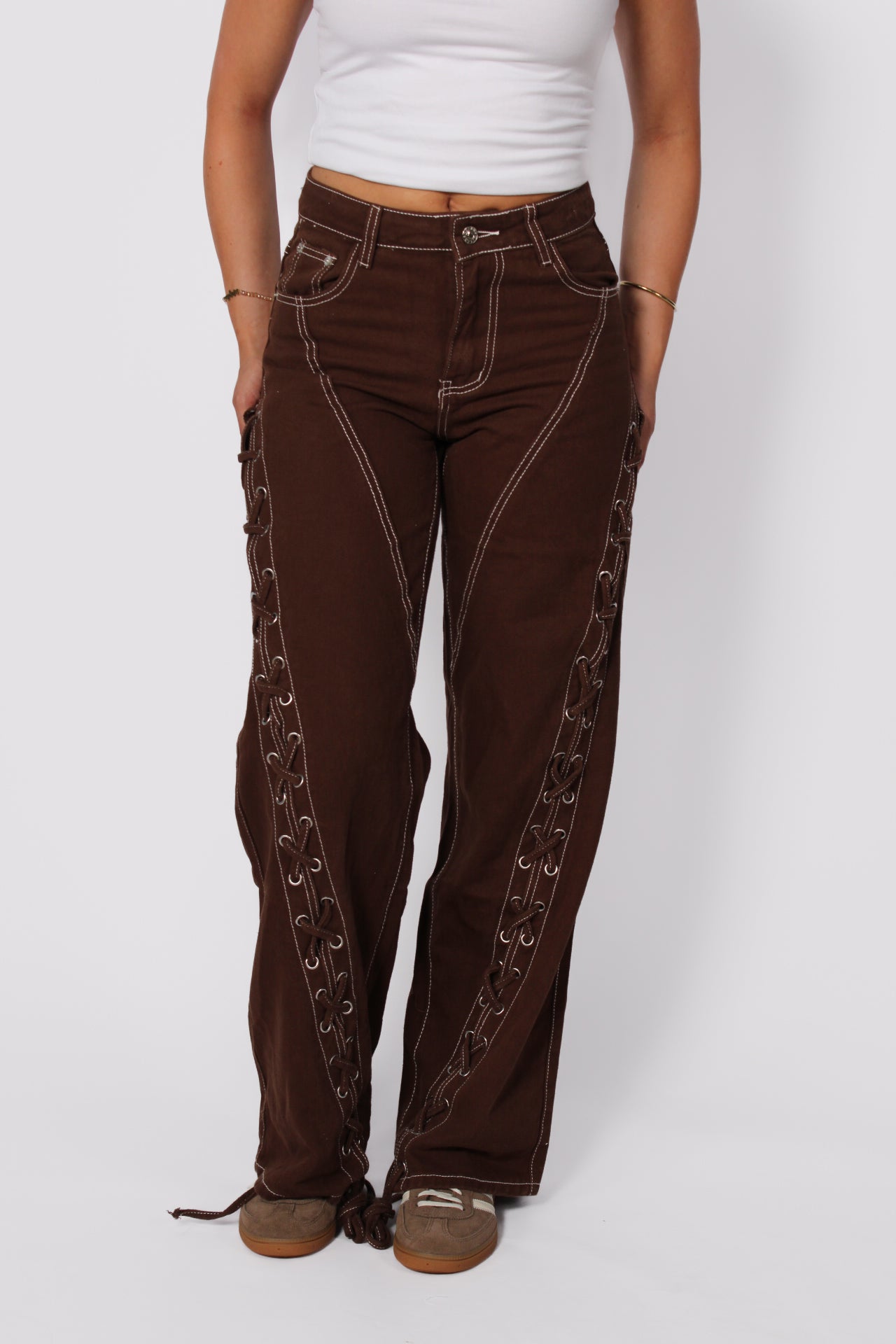 HARLEY WIDE LEG JEANS - DARK BROWN