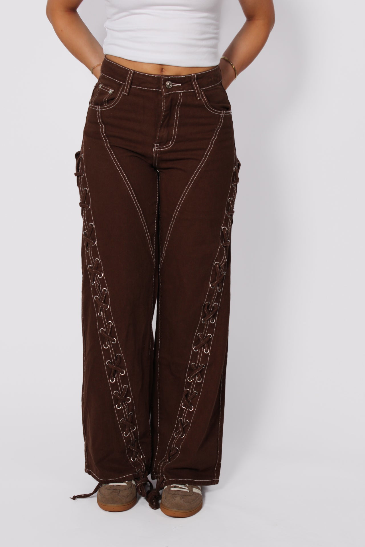 HARLEY WIDE LEG JEANS - DARK BROWN