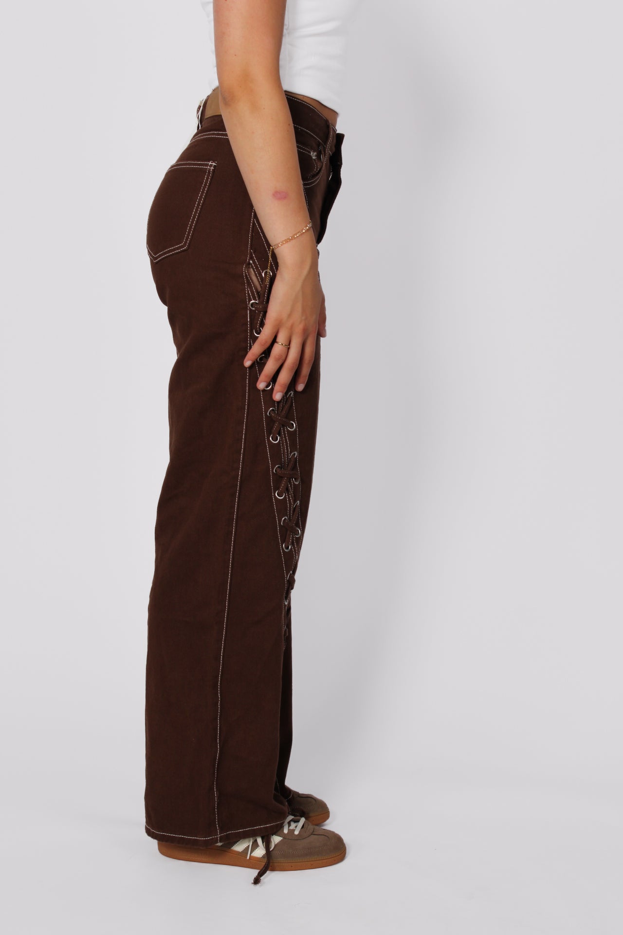 HARLEY WIDE LEG JEANS - DARK BROWN