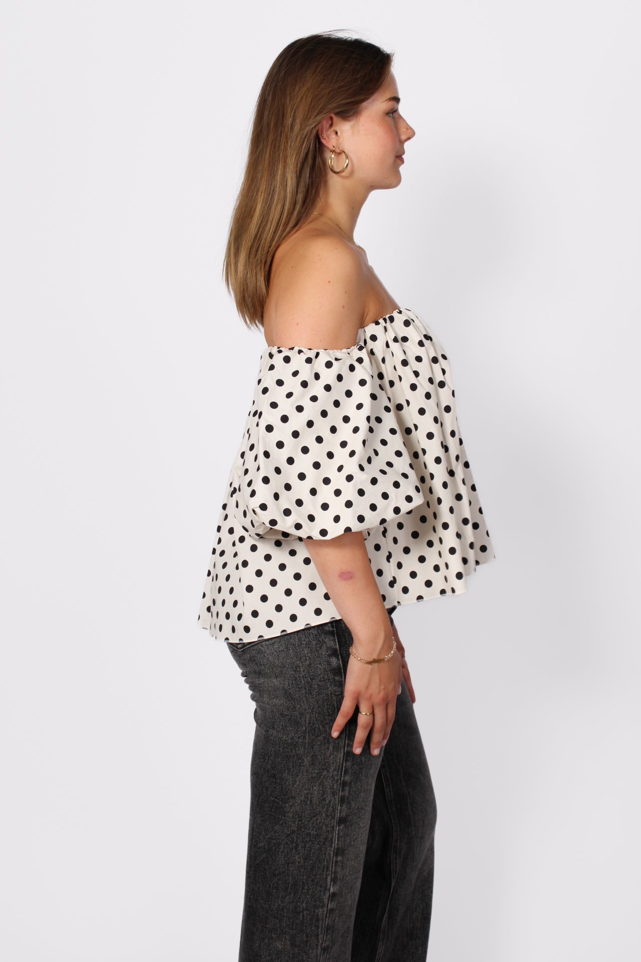 CHIC IN DOTS TOP 84052 - WHITE