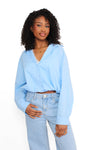 LAYERED LACE BLOUSE - SKY BLUE