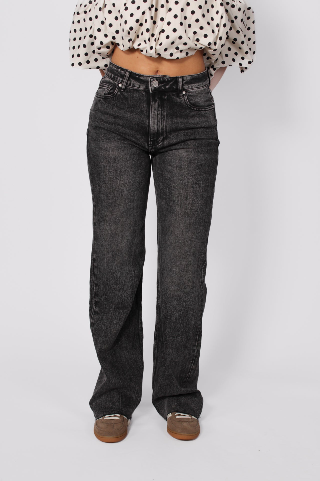 ''TALL'' WIDE LEG JEANS 3636-3 - DARK GRAY