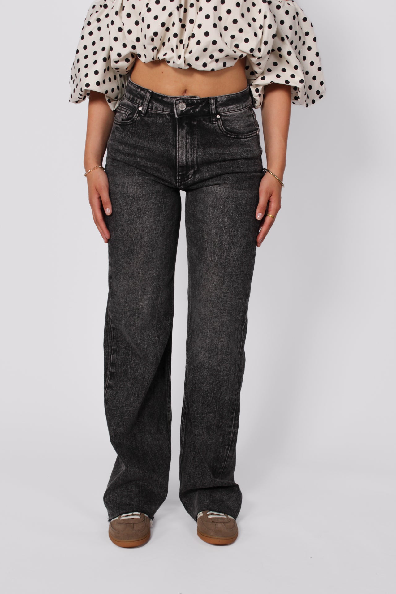 ''TALL'' WIDE LEG JEANS 3636-3 - DARK GRAY
