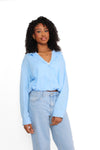 LAYERED LACE BLOUSE - SKY BLUE