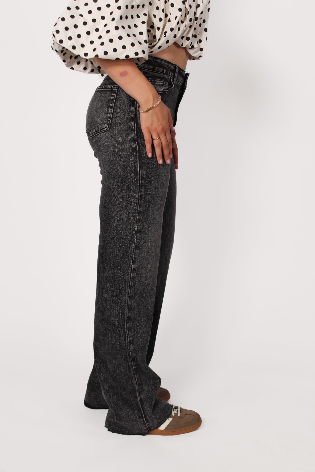 ''TALL'' WIDE LEG JEANS 3636-3 - DARK GRAY