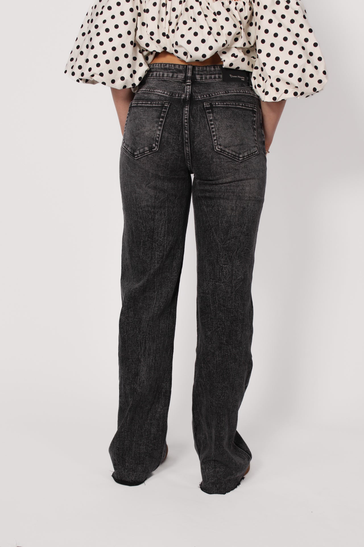 ''TALL'' WIDE LEG JEANS 3636-3 - DARK GRAY