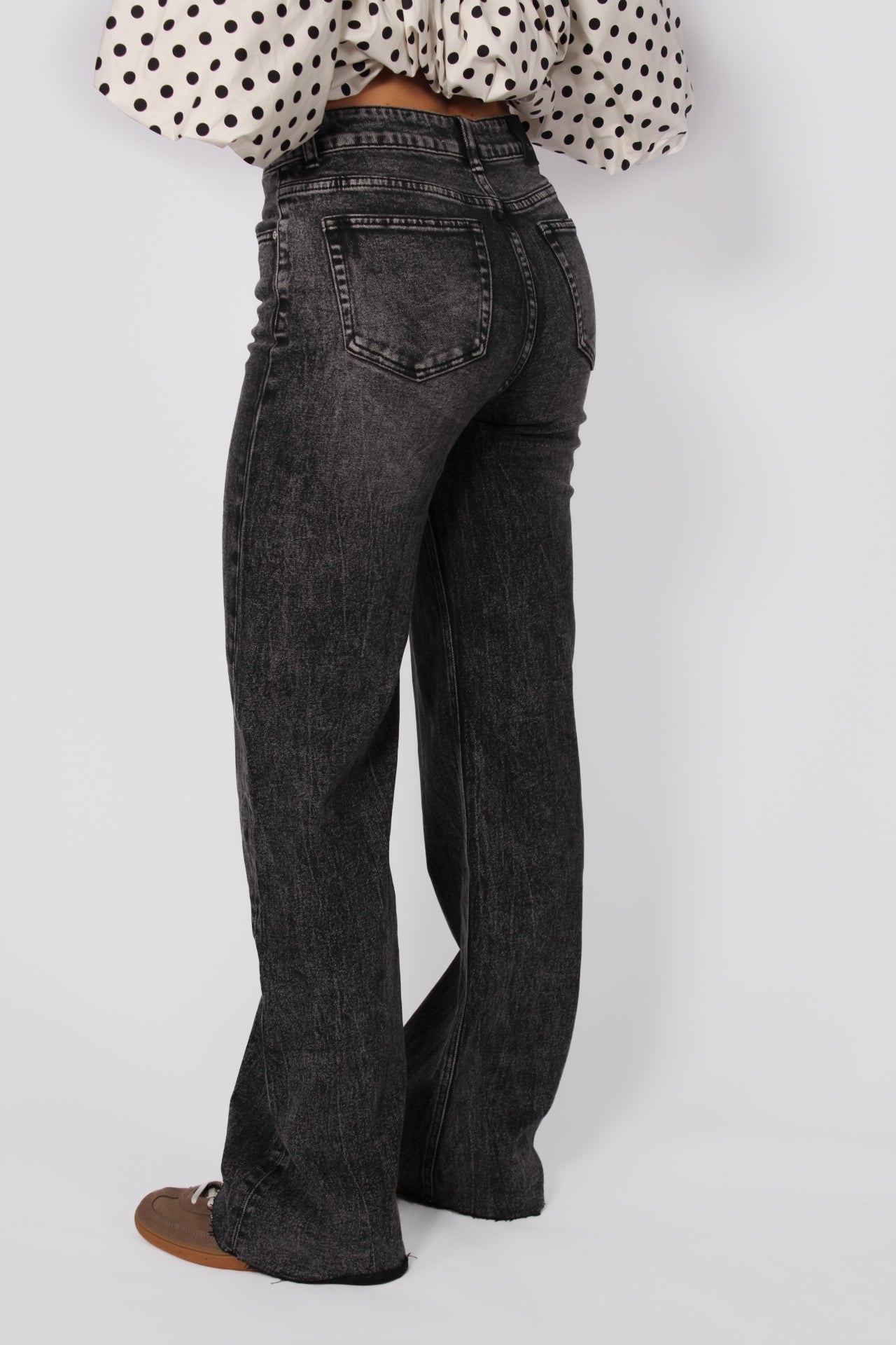 ''TALL'' WIDE LEG JEANS 3636-3 - DARK GRAY