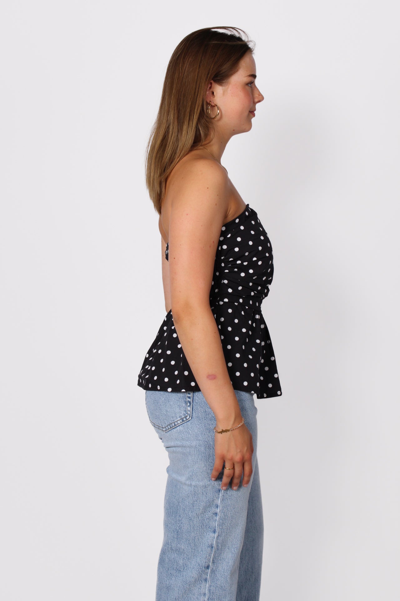 PRETTY IN POLKA TOP - BLACK
