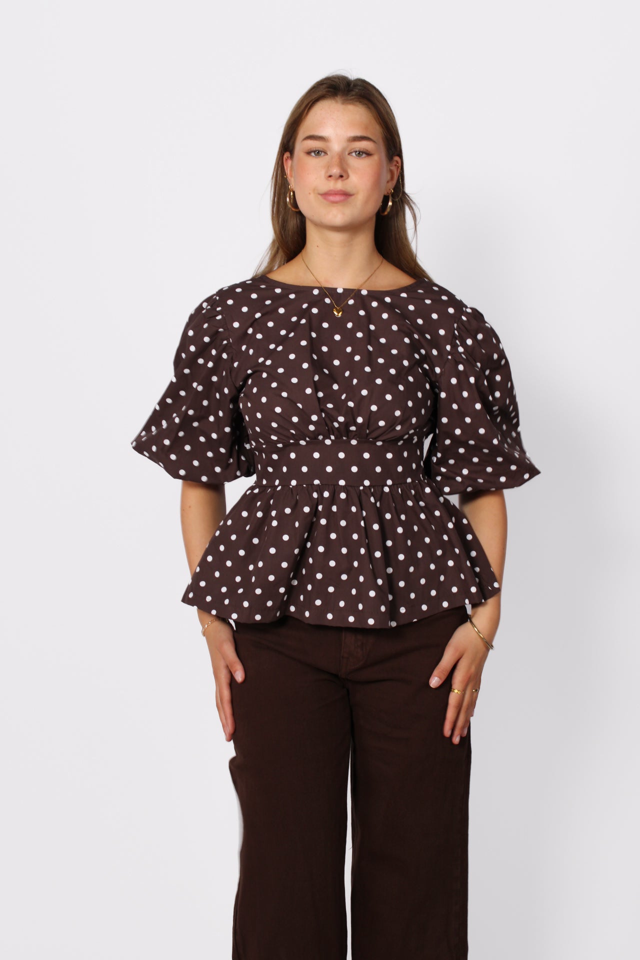 POLKA POP TOP - BROWN