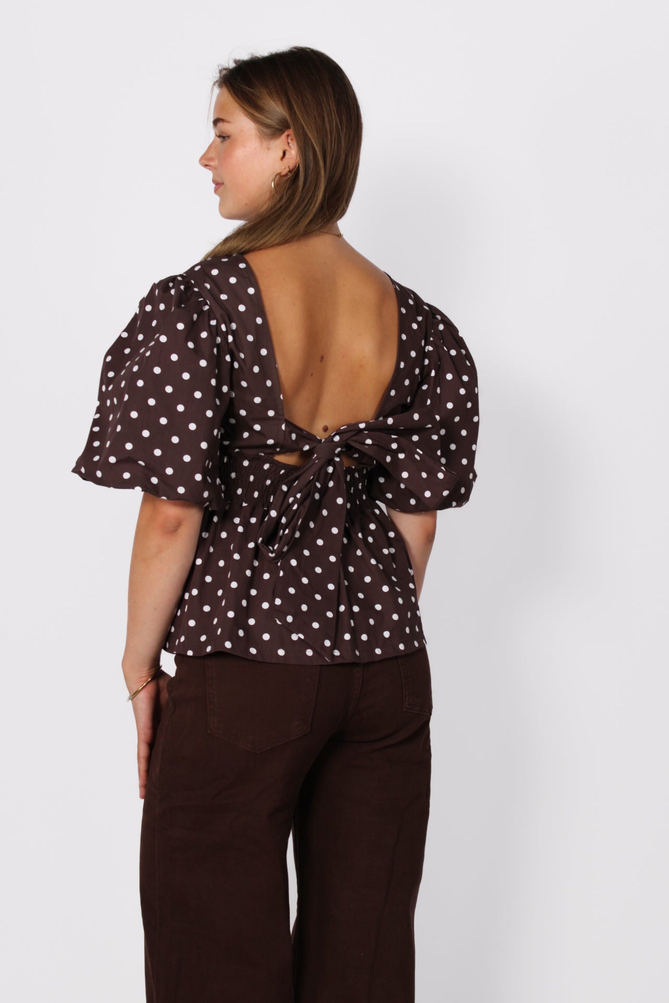 POLKA POP TOP - BROWN