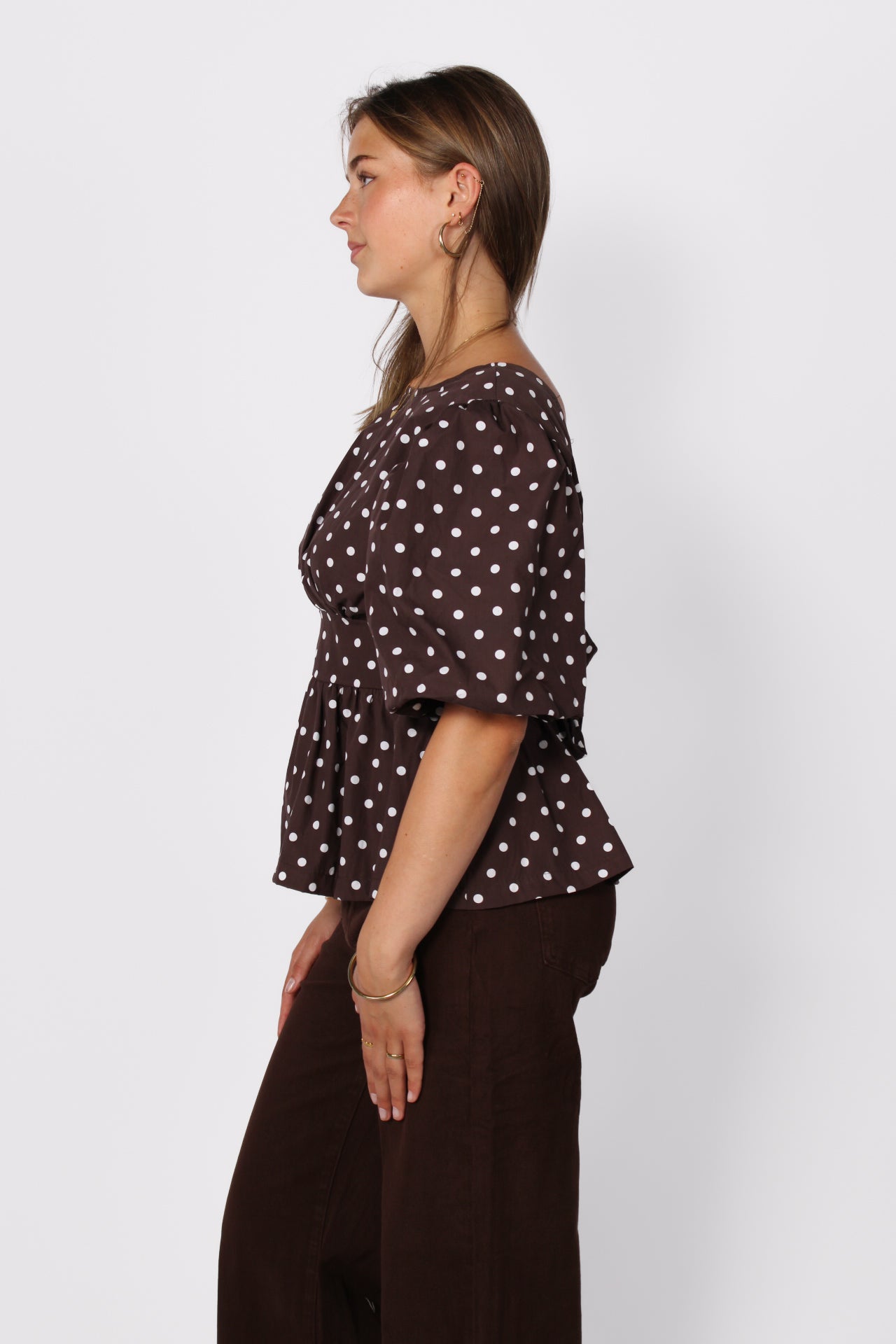 POLKA POP TOP - BROWN