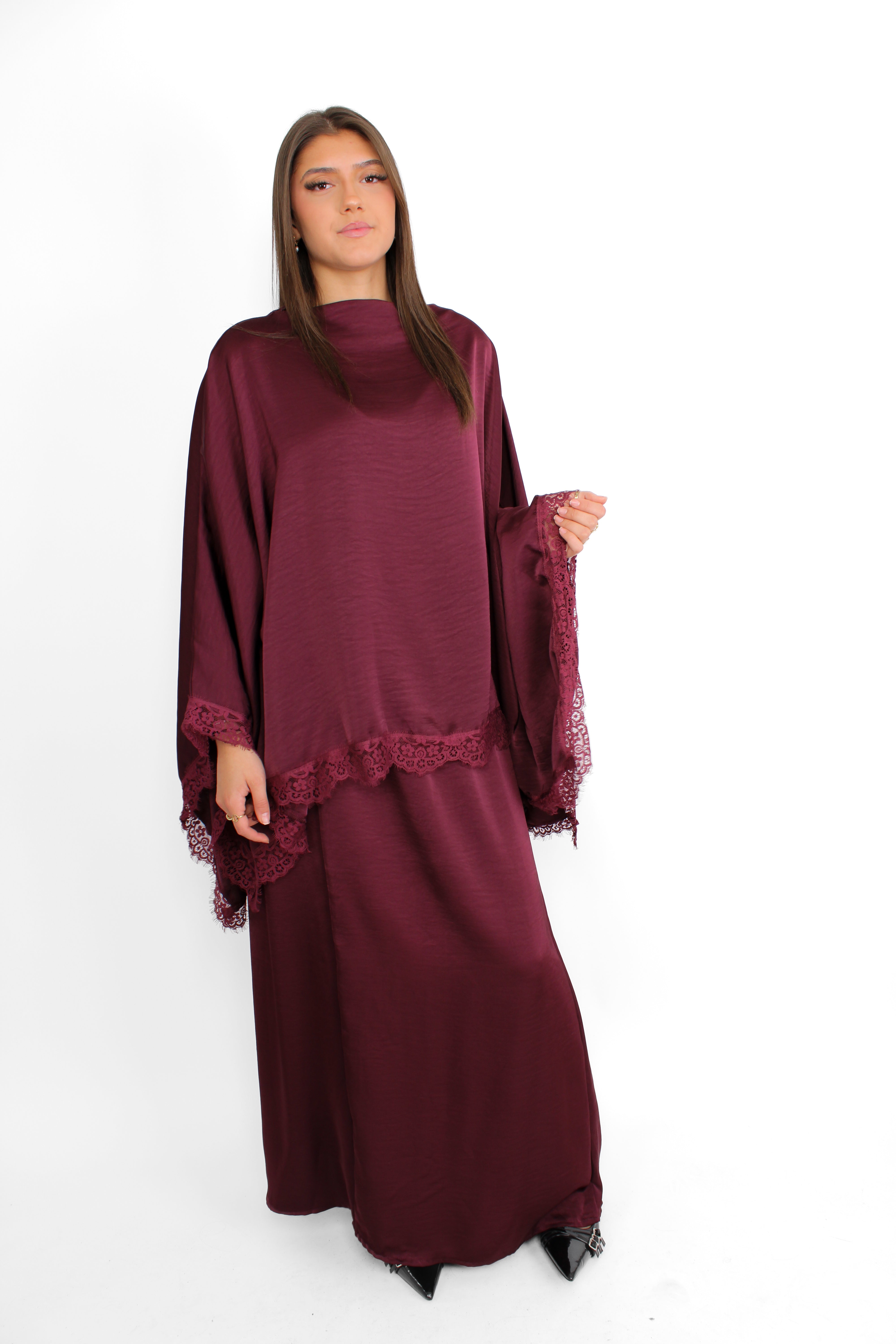 AZRA LACE SET - BORDEAUX