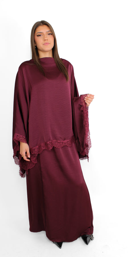 AZRA LACE SET - BORDEAUX