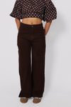 WIDE LEG JEANS 9091-9 - DARK BROWN